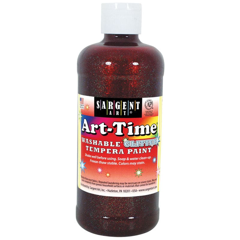 Glitter Tempera 16 Oz Red Washable Art Time (Pack of 8) - Paint - Sargent Art Inc.