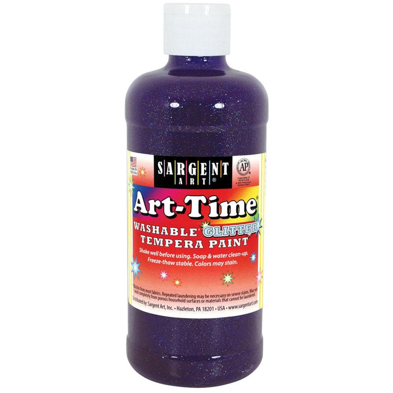 Glitter Tempera 16 Oz Violet Washable Art Time (Pack of 8) - Paint - Sargent Art Inc.