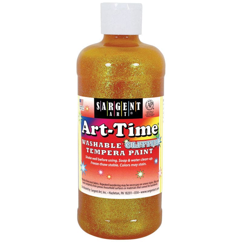 Glitter Tempera 16 Oz Yellow Washable Art Time (Pack of 8) - Paint - Sargent Art Inc.