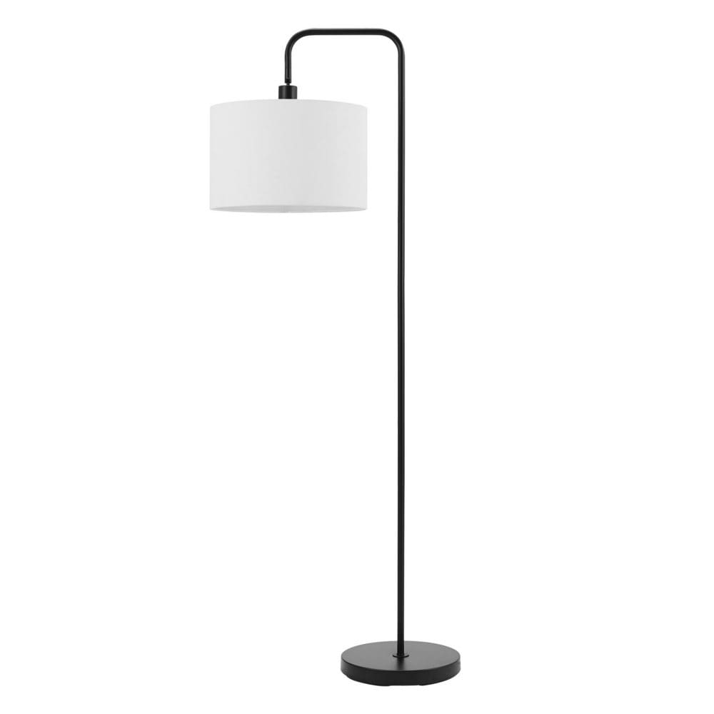 Globe Electric Barden Floor Lamp in Matte Black with Linen Shade and LED Bulb - Lamps - Globe Electric