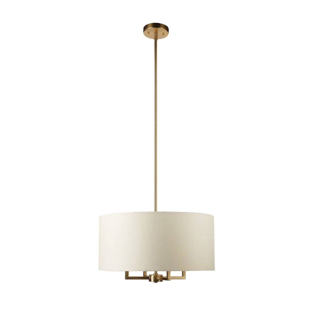 Globe Electric Emery 4-Light Pendant Lighting in Matte Brass with Vintage Bulbs - Chandeliers & Pendant Fixtures - Globe Electric