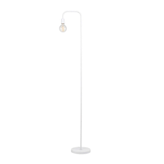 Globe Electric Holden Floor Lamp in Matte White with Vintage Edison Light Bulb - Lamps - Globe Electric