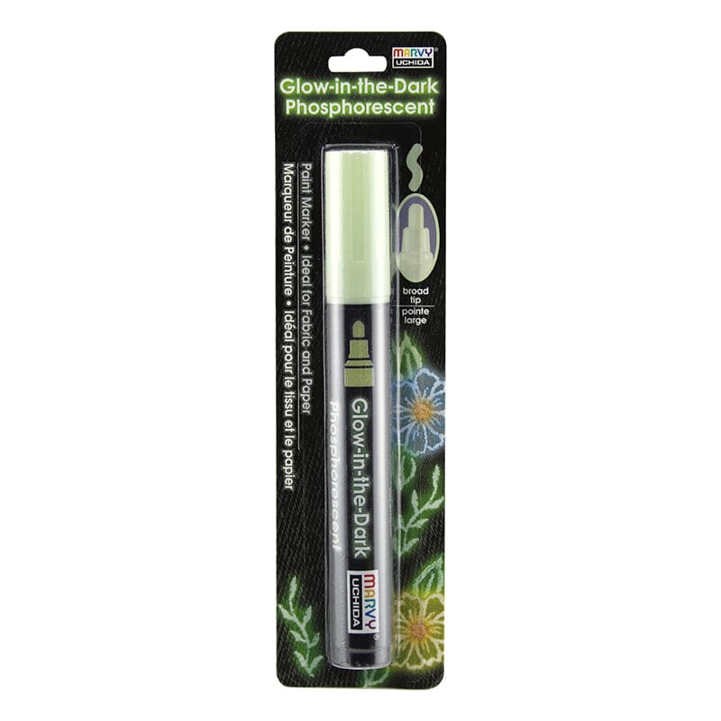 Glow In Dark Green Fabric Marker Carded (Pack of 12) - Markers - Uchida Of America Corp