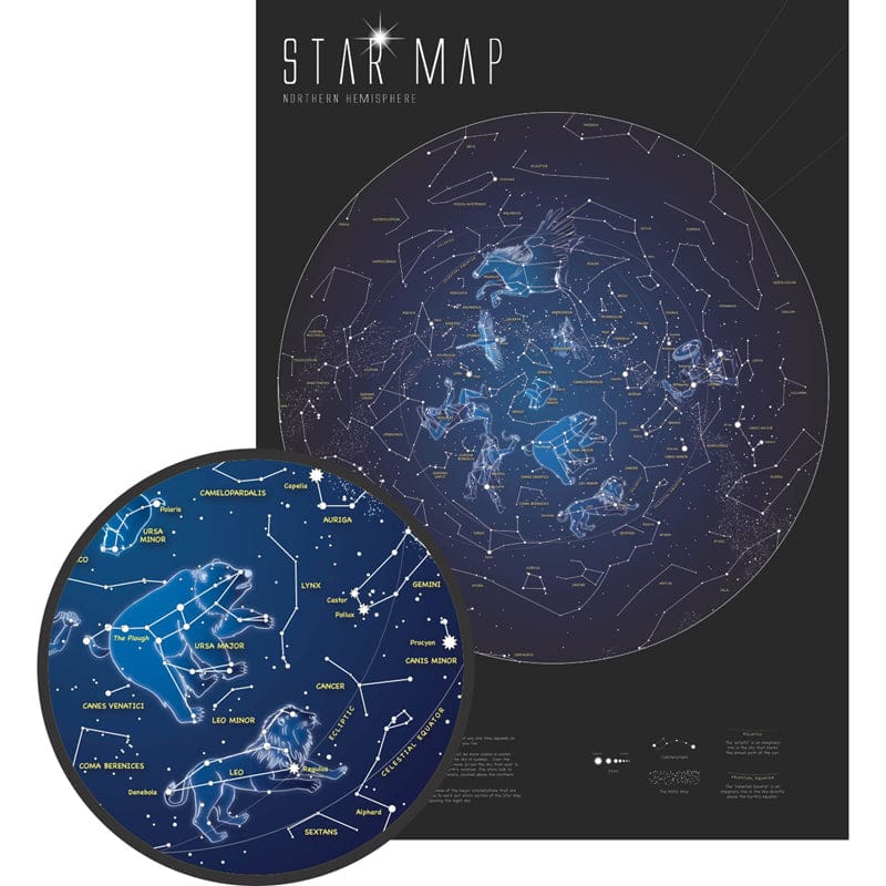 Glow In The Dark Star Map (Pack of 2) - Science - Round World Products