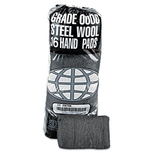 GMT Industrial-quality Steel Wool Hand Pads #0000 Super Fine Steel Gray 16 Pads/sleeve 12 Sleeves/carton - Janitorial & Sanitation - GMT