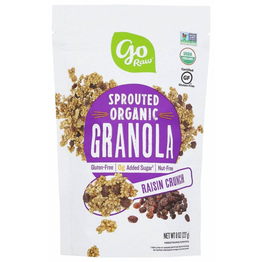GO RAW Grocery > Snacks GO RAW: Raisin Crunch Sprouted Granola, 8 oz