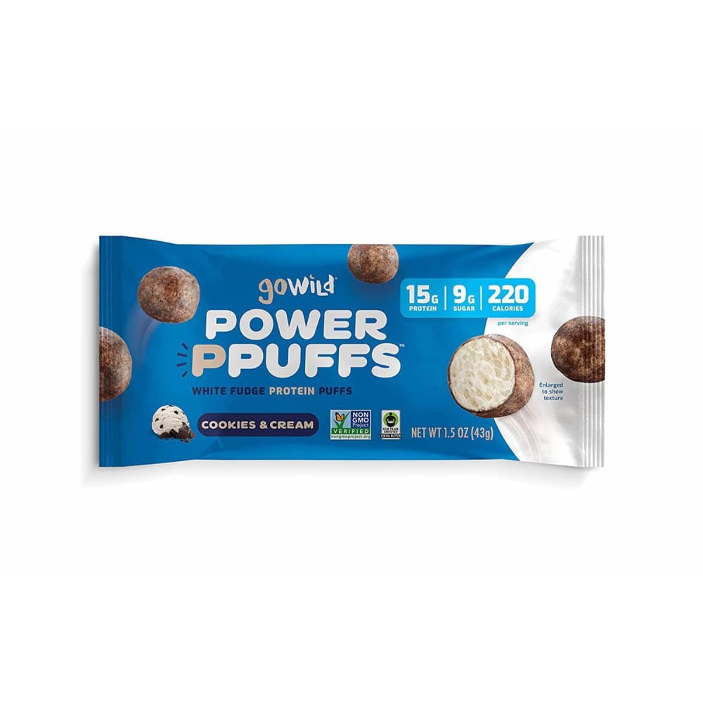 GO WILD Grocery > Snacks GO WILD Power Ppuffs Cookies and Cream, 1.5 oz