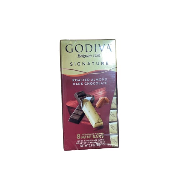 GODIVA Godiva Signature Roasted Almond Dark Chocolate Mini Bars, 8 count, 3.1 oz