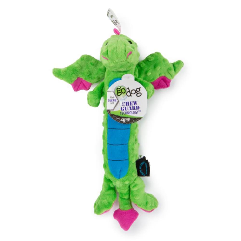 goDog Dragons Skinny Dog Toy with Chew Guard Technology Plush Squeaker Large - Pet Supplies - goDog