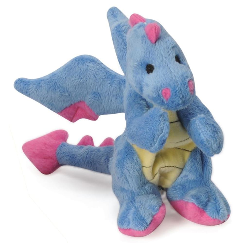 goDog Dragons with Chew Guard Technology Tough Plush Dog Toy Periwinkle Small - Pet Supplies - goDog