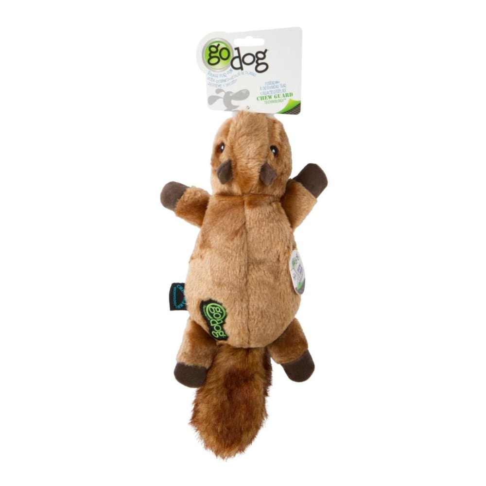 goDog Flatz Squirrel Dog Toy Brown 1ea-One Size - Pet Supplies - goDog