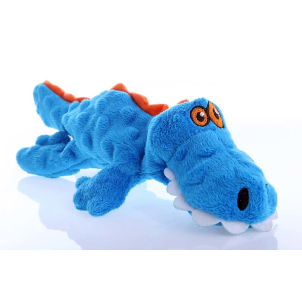 goDog Just For Me Gator with Chew Guard Technology Tough Plush Dog Toy Blue Small - Pet Supplies - goDog