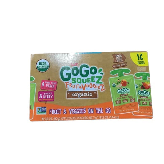 GoGo Squeez Fruit&VeggieZ organic, 16 Pouches - ShelHealth.Com