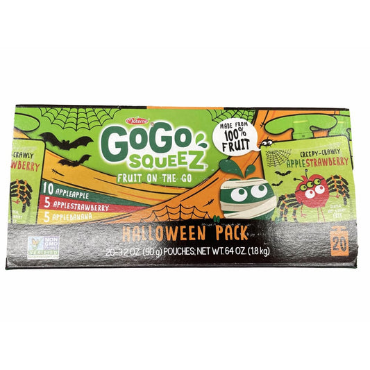 GoGo squeeZ GoGo Squeez Halloween Variety Pack Applesauce Pouch, 3.2 oz, 20 Pack