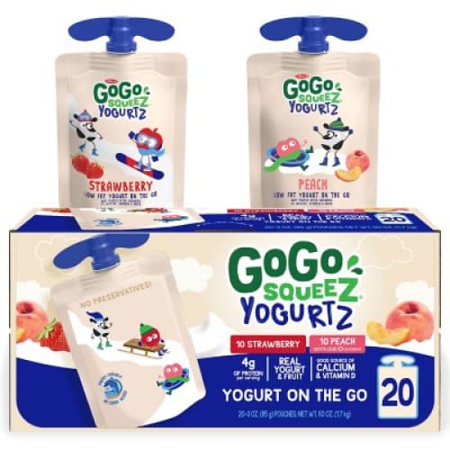 GoGo SqueeZ YogurtZ Strawberry and Peach (20 ct.) - GoGo