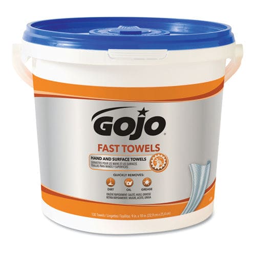 GOJO Fast Towels Hand Cleaning Towels 7.75 X 11 Fresh Citrus Blue 130/bucket 4 Buckets/carton - School Supplies - GOJO®
