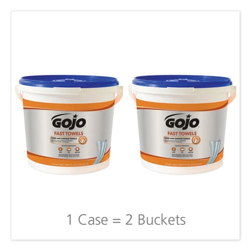 GOJO Fast Towels Hand Cleaning Towels 9 X 10 Fresh Citrus Blue 225/bucket 2 Buckets/carton - School Supplies - GOJO®