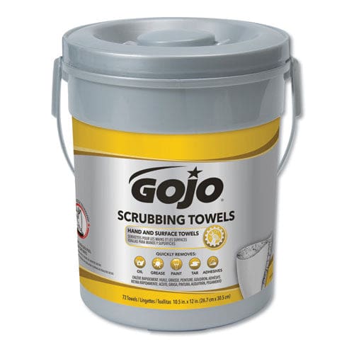 GOJO Scrubbing Towels Hand Cleaning 2-ply 10.5 X 12 Fresh Citrus Silver/yellow 72/bucket - Janitorial & Sanitation - GOJO®