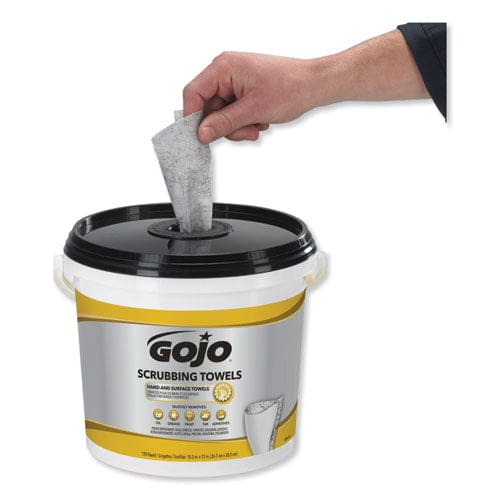 GOJO Scrubbing Towels Hand Cleaning Orange Scent White/yellow 170/bucket 2 Buckets/carton - Janitorial & Sanitation - GOJO®