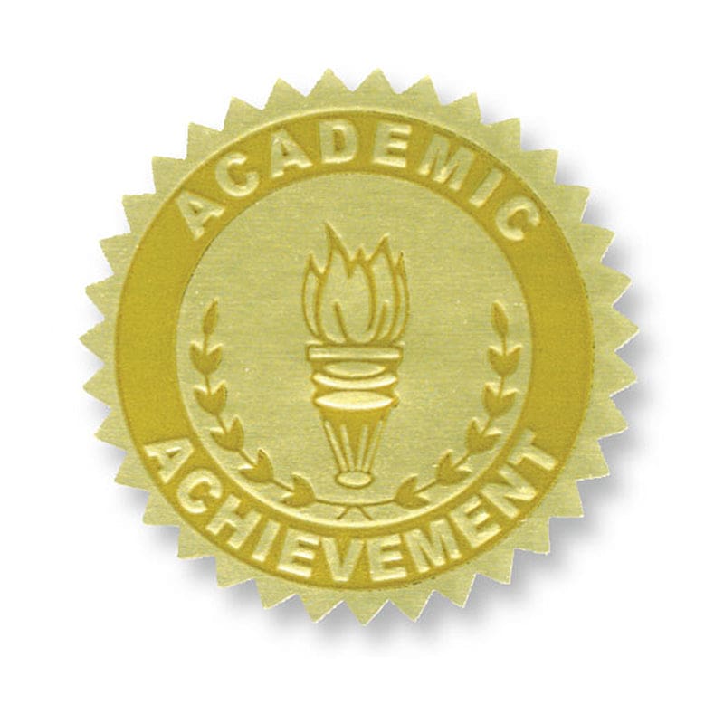 Gold Foil Embossed Seals Academic Achievement (Pack of 6) - Awards - Flipside