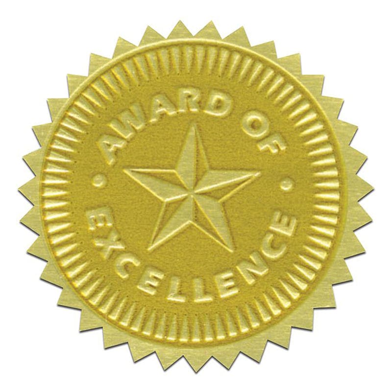 Gold Foil Embossed Seals Award Of Excellence (Pack of 6) - Awards - Flipside