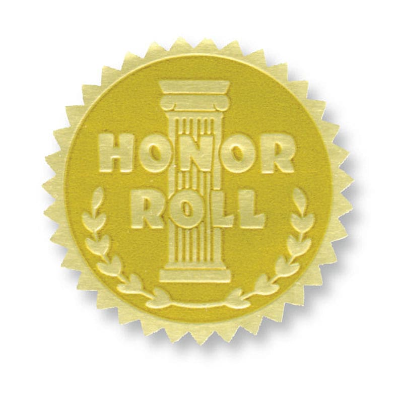 Gold Foil Embossed Seals Honor Roll (Pack of 6) - Awards - Flipside