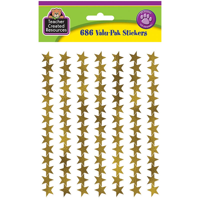 Gold Foil Star Stickers Valu Pak (Pack of 10) - Stickers - Teacher Created Resources