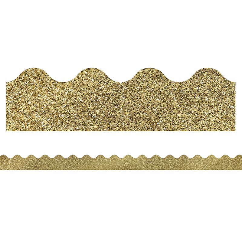 Gold Glitter Scalloped Borders Sparkle And Shine (Pack of 10) - Border/Trimmer - Carson Dellosa Education