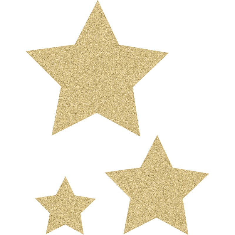 Gold Glitz Stars Accents Asst Sizes (Pack of 6) - Accents - Teacher Created Resources