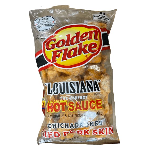 Golden Flake Golden Flake Chicharrones,  Louisiana Hot Sauce, 3 oz.