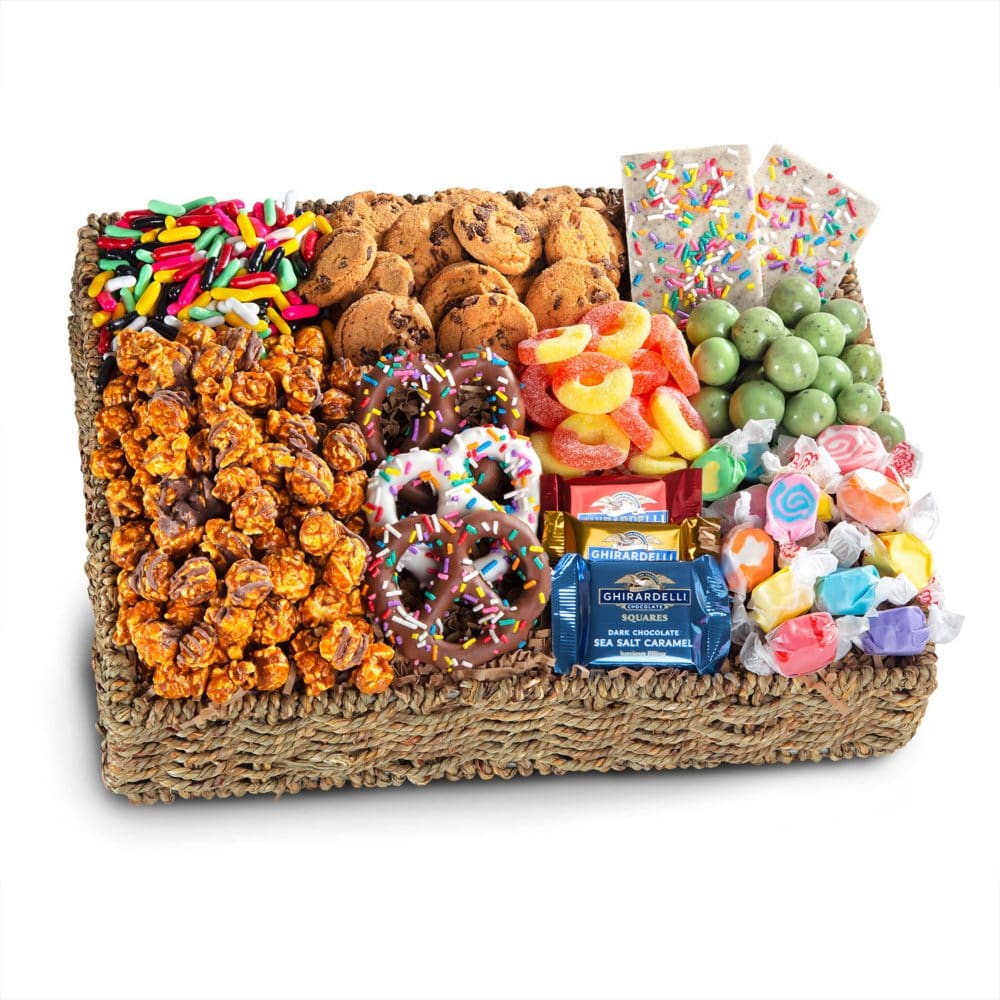 Golden State Fruit Celebrate Chocolate Candies and Crunch Gift Basket - Gift Baskets - Golden State