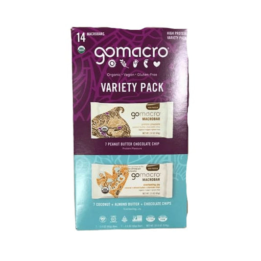 Gomacro Variety Pack, Macrobars, 14 Count - ShelHealth.Com