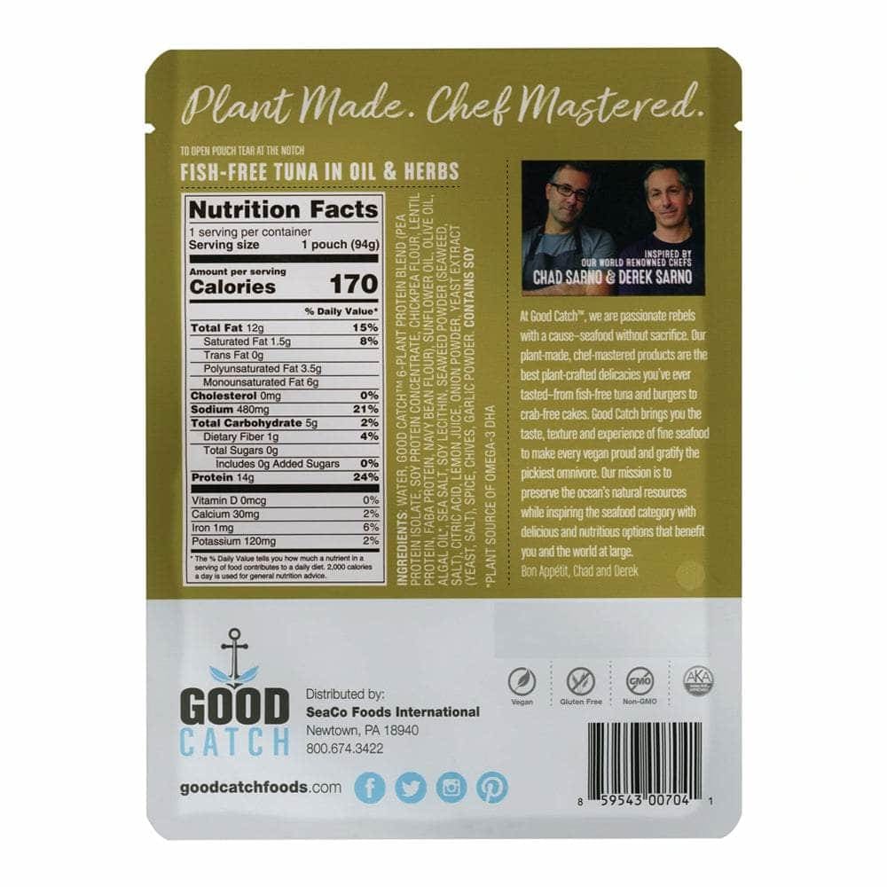 GOOD CATCH Grocery > Pantry > Meat Poultry & Seafood GOOD CATCH: Oil & Herbs Plant Based Tuna, 3.3 oz