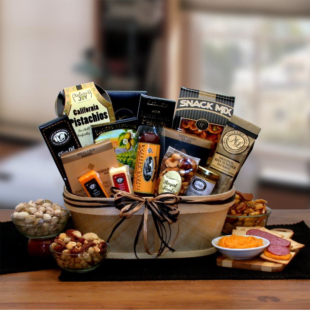 Gourmet Nut & Sausage Gift Basket - Gift Baskets - Gourmet Nut