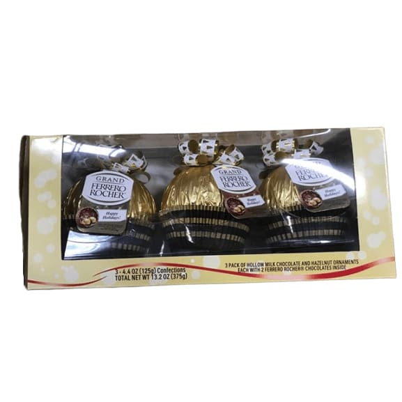 Grand Ferrero Rocher 4.4 Ounce Milk Chocolate & Hazelnut (Pack of 3) - ShelHealth.Com