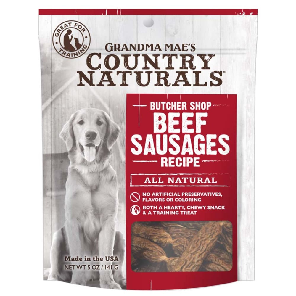 Grandma Maes Country Naturals Beef Sausages Dog Treats 5 oz - Pet Supplies - Grandma Maes
