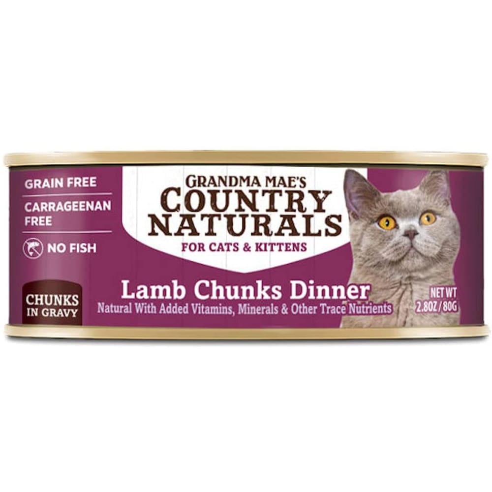 Grandma Maes Country Naturals Cat Grain Free Lamb Chunks in Gravy 2.8oz. (Case of 24) - Pet Supplies - Grandma Maes