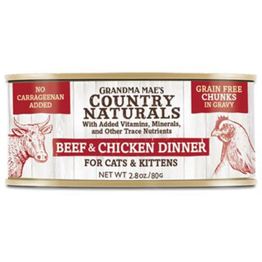 Grandma Maes Country Naturals Grain Free Beef and Chicken Dinner 2.8oz. (Case of 24) - Pet Supplies - Grandma Maes