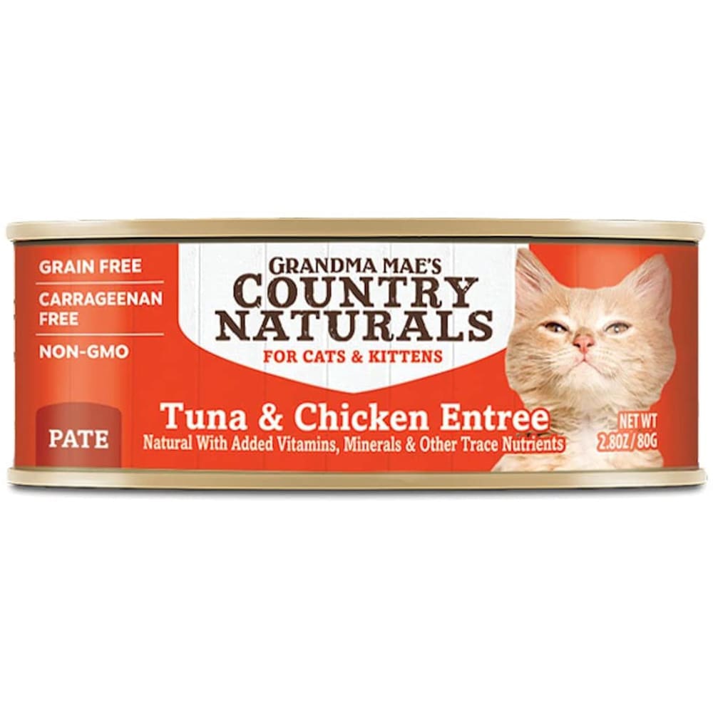 Grandma Maes Country Naturals Grain Free Tuna and Chicken Cat and Kitten Wet Food 2.8 oz 24 Pack - Pet Supplies - Grandma Maes