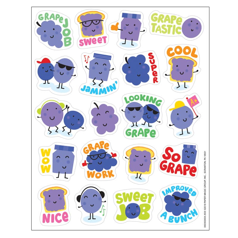 Grape Stickers Scented (Pack of 12) - Stickers - Eureka
