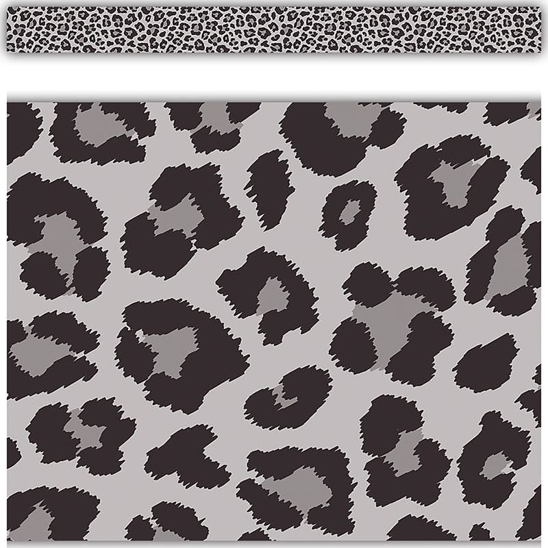 Gray Leopard Print Straight Border (Pack of 10) - Border/Trimmer - Teacher Created Resources