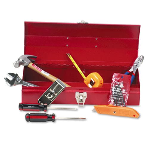 Great Neck 16-piece Light-duty Office Tool Kit Metal Box Red - Industrial - Great Neck®