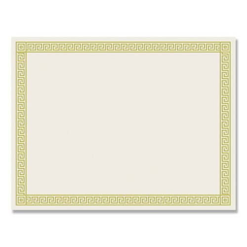 Great Papers! Foil Border Certificates 8.5 X 11 Ivory/gold With Channel Gold Border 12/pack - Office - Great Papers!®
