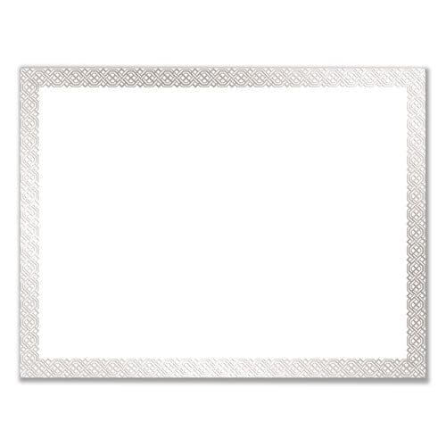 Great Papers! Foil Border Certificates 8.5 X 11 White/silver With Braided Silver Border,15/pack - Office - Great Papers!®