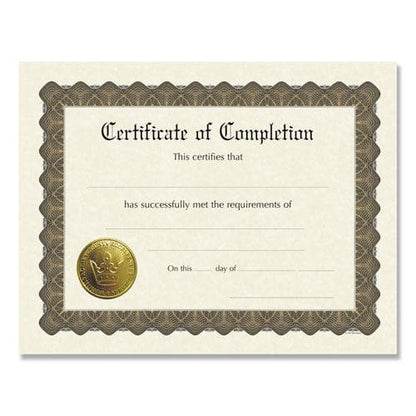 Great Papers! Ready-to-use Certificates Completion 11 X 8.5 Ivory/brown/gold Colors With Brown Border 6/pack - School Supplies - Great
