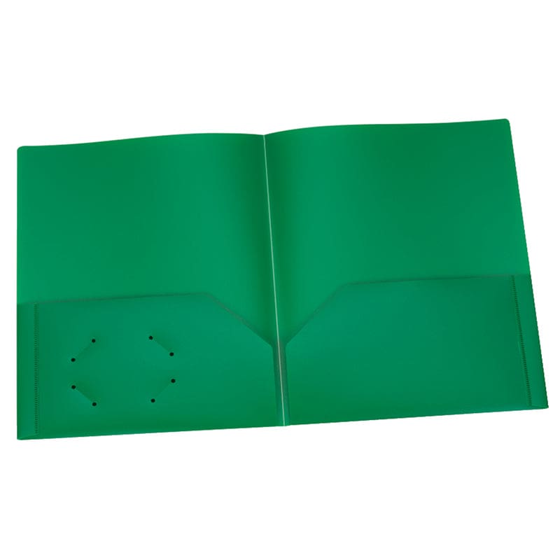 Green 25/Pk Poly 2Pocket Portfolio - Folders - Tops Products