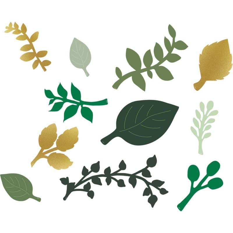 Green And Gold Paper Leaves (Pack of 6) - Accents - Teacher Created Resources
