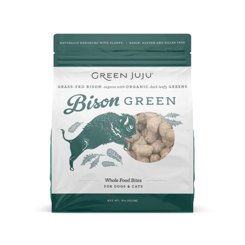 Green Juju Dog Freeze Dried Topper Bison Green 16Oz - Pet Supplies - Green Juju