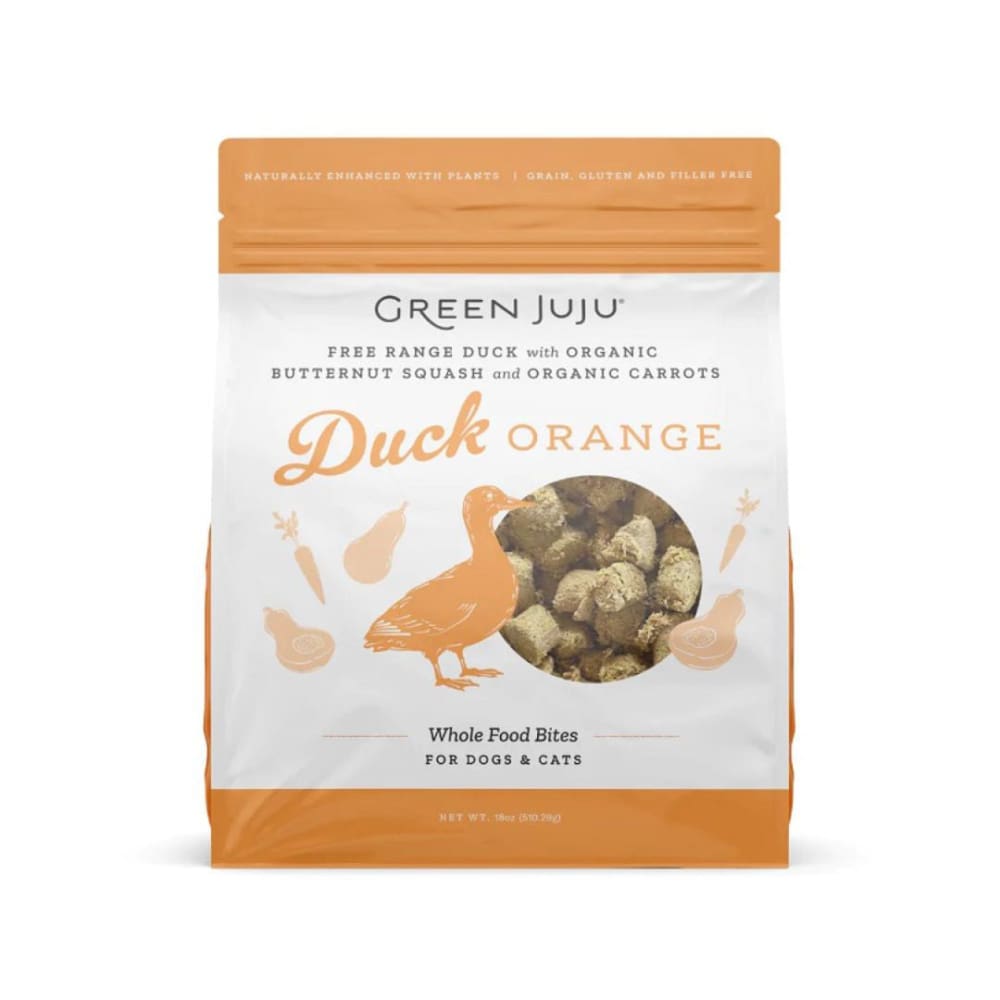 Green Juju Dog Freeze Dried Topper Duck Orange 18Oz - Pet Supplies - Green Juju