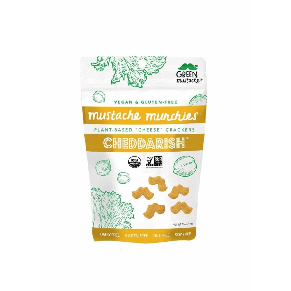 GREEN MUSTACHE Green Mustache Cheddarish Mustache Munchies, 1 Oz